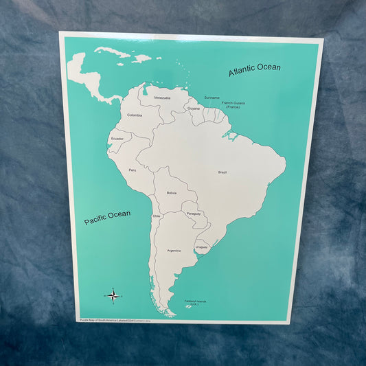 Labeled South America control map